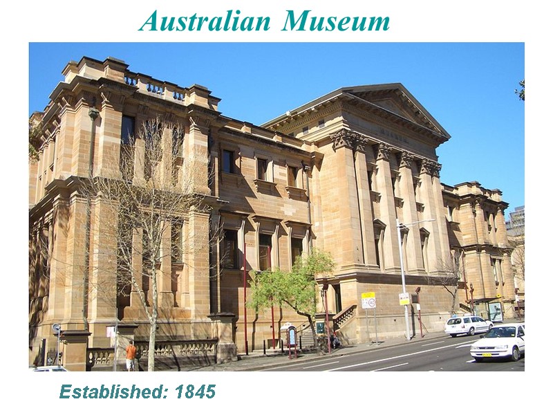 Australian Museum        Established: 1845